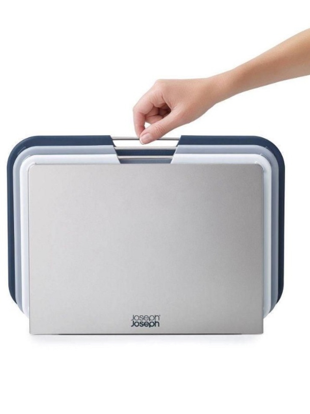 NIB Joseph Joseph Compact Nesting Cutting Board Set - Gray & Blue 3pc set